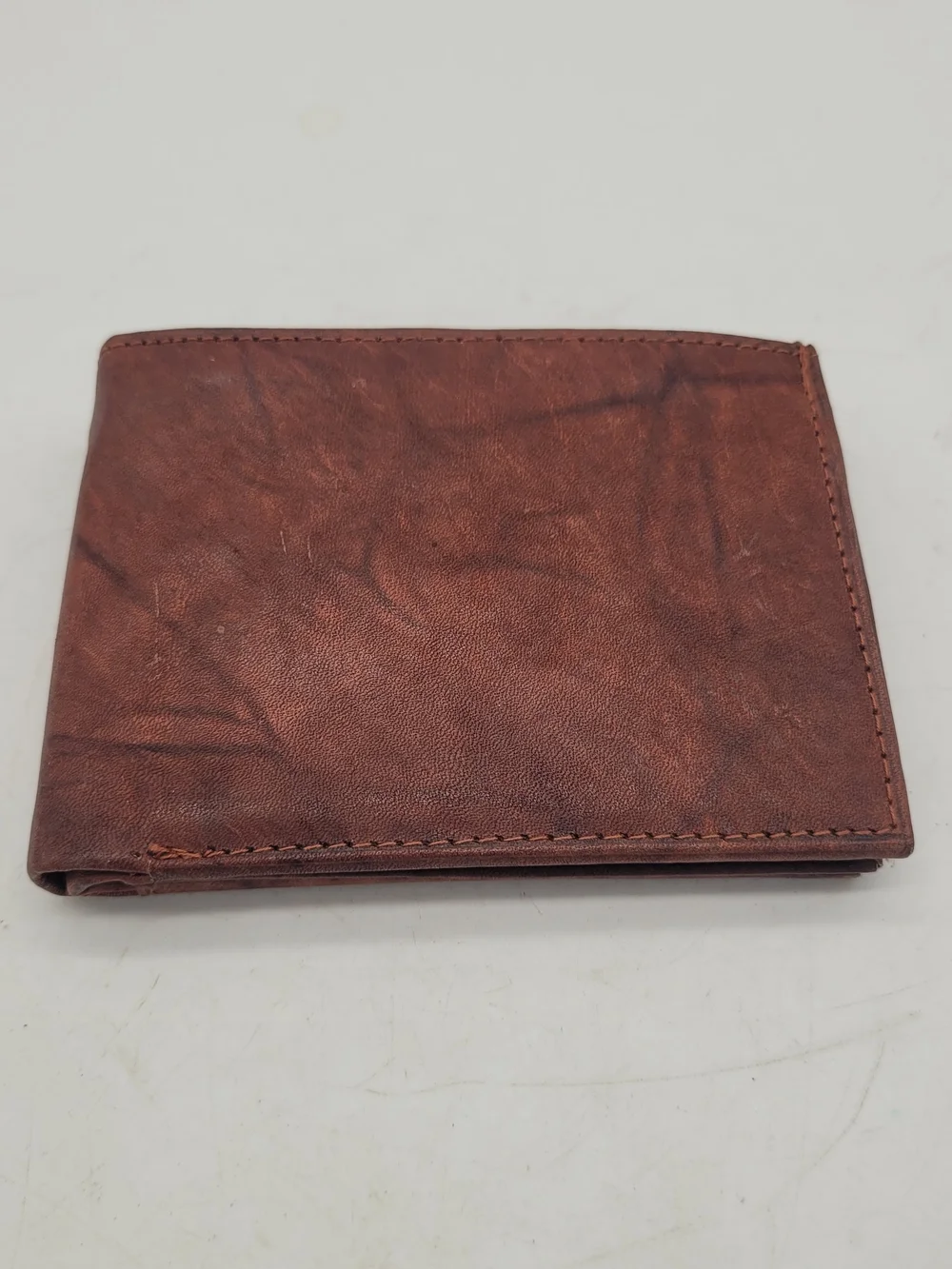 Men's Brown Leather Card & Key Wallet - Slim Bifold